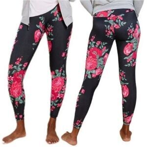 Albion Fit Antigua Pink Floral Cropped Leggings large  Compression Athletic